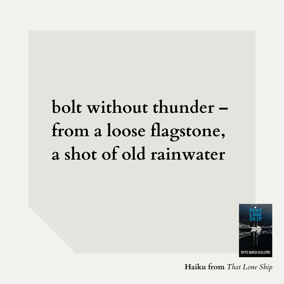 bolt without thunder – from a loose flagstone, a shot of old rainwater
